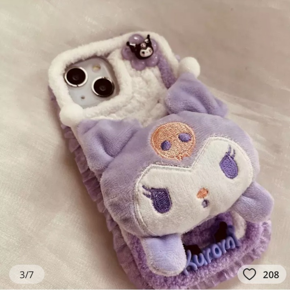 Kuromi plush phone case💟